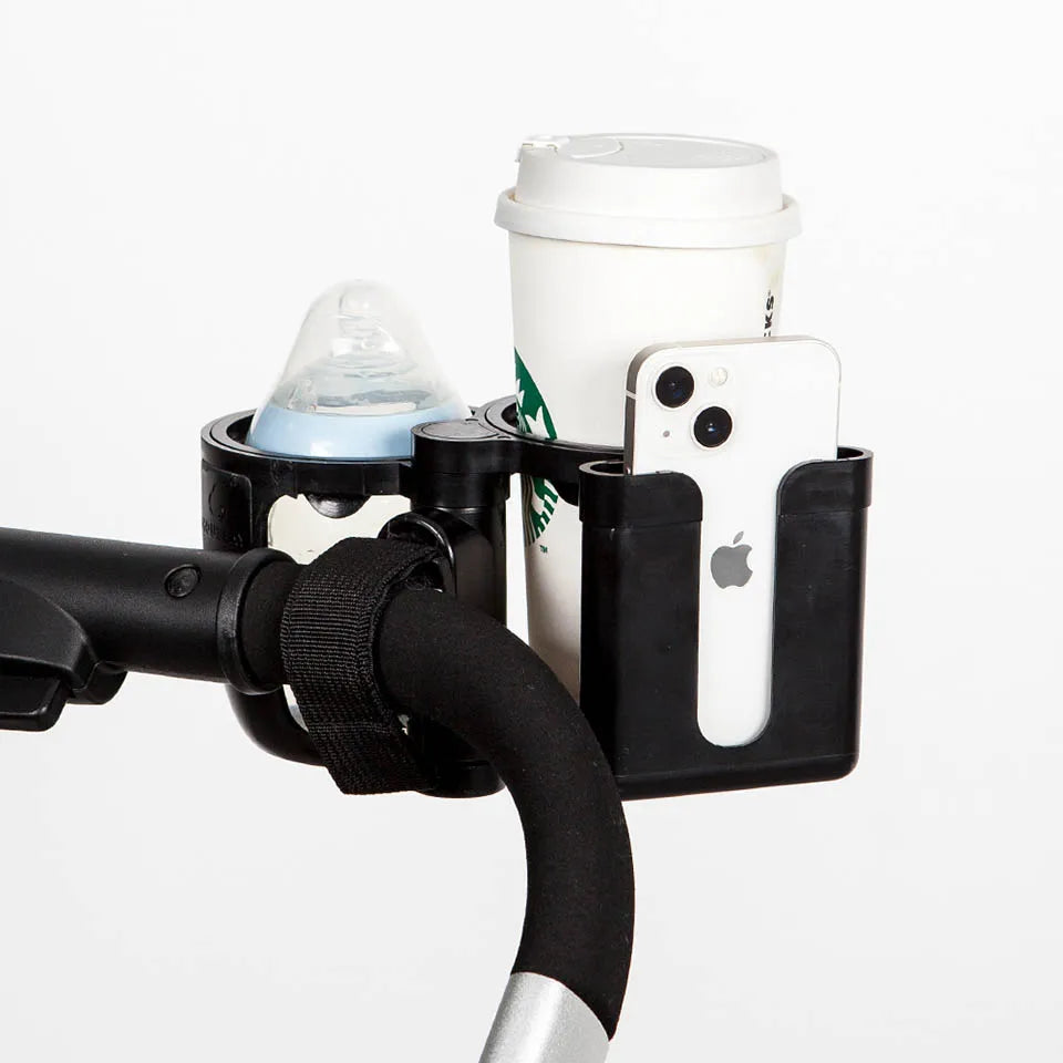 Stroller Cup Holder Phone Support Milk Bottle Drink Cup Holder Conversion 2 Cups For Universal Pram Baby Stroller Accessories