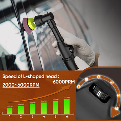 12V Cordless Mini Car Polisher Detailing Wireless Car DA & RO Polishing Machine Pades Kit For Auto Wax, Adjustable 5 Speed