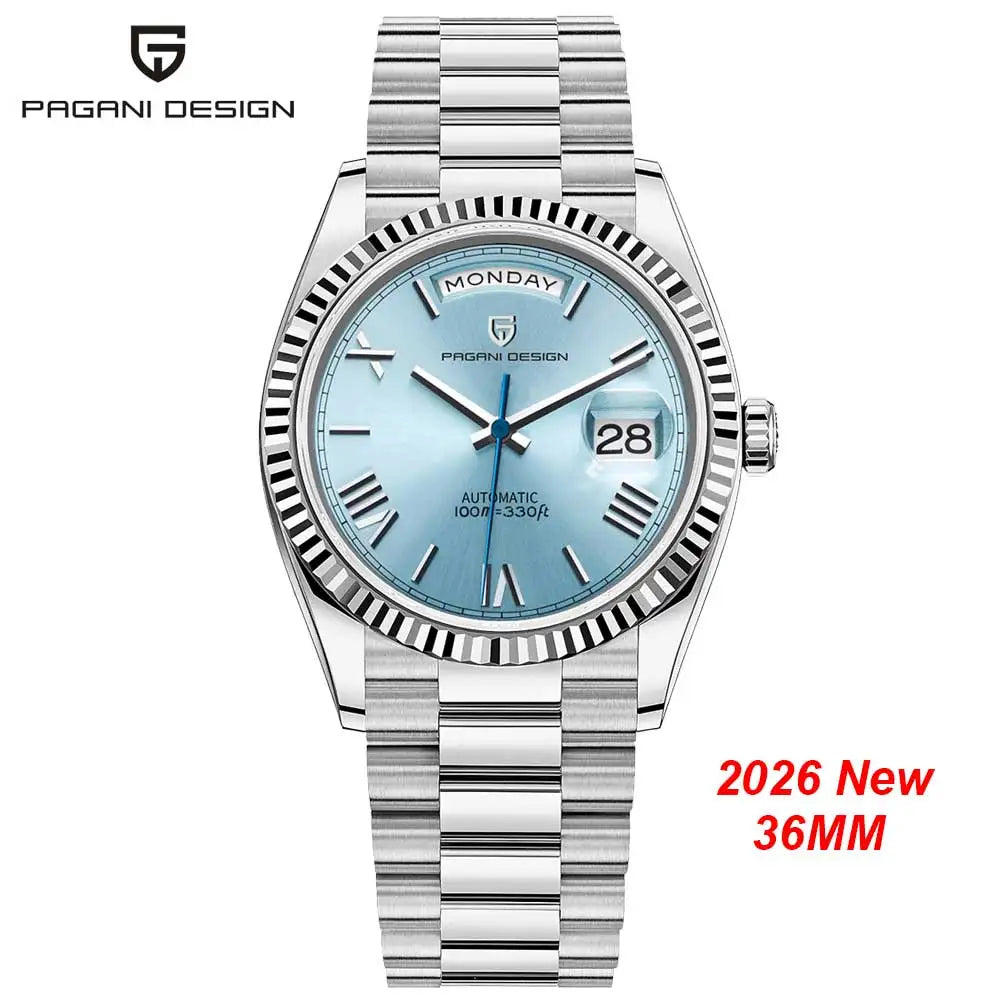 New PAGANI DESIGN 2026 watch, moon phase, luxury, gold, quartz, sport man, VK63, waterproof, sapphire glasses, anti-reflective, wristwatch, luminous ceramic glasses, stainless steel