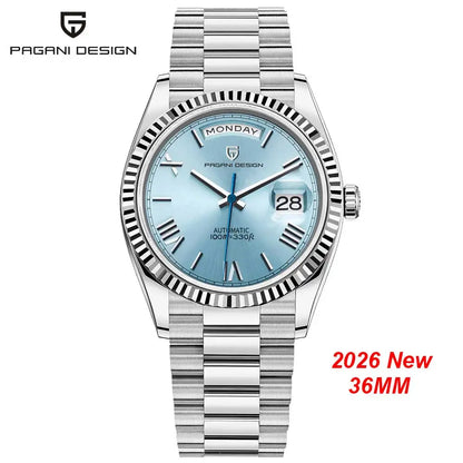 New PAGANI DESIGN 2026 watch, moon phase, luxury, gold, quartz, sport man, VK63, waterproof, sapphire glasses, anti-reflective, wristwatch, luminous ceramic glasses, stainless steel