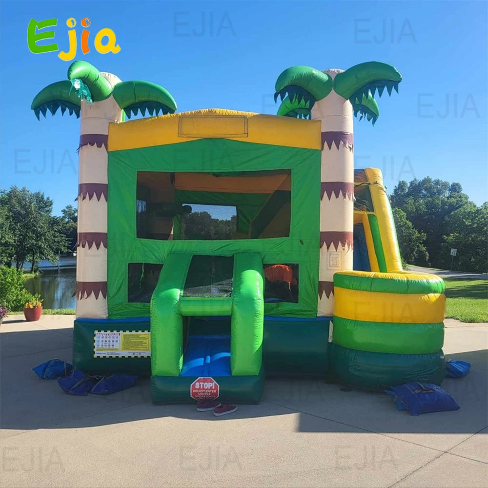 5.8m Inflatable Jungle Bounce House & Slide – Commercial Grade Pink  Combo Bouncy Castle  for Kids Ultimate Fun  Outdoor Events
