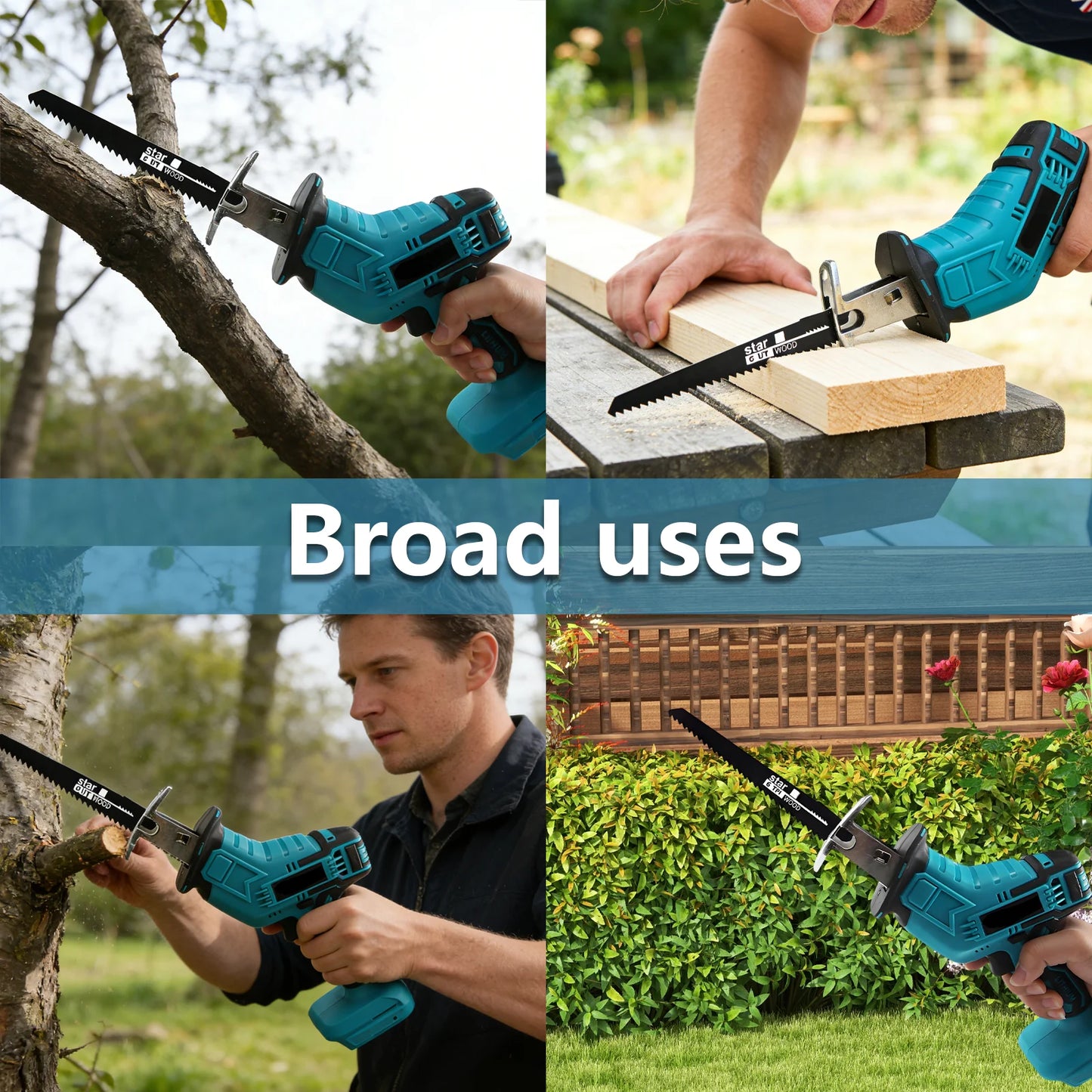 4000rpm Cordless Electric Reciprocating Saw Variable Speed Metal Wood Cutting Tool Electric Saw Suitable for Makita 18V Battery