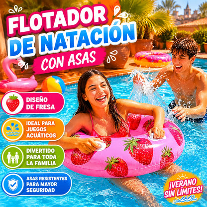 Swimming Float with Fruit Design, 3 Models Available, Sturdy Handles, Non-Toxic and Tear-Resistant Pvc, Ideal for Pool, Beach and Summer, Fun and Safe for Children and Teenagers