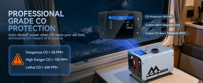 MUDIRO M-5S EVO-H Diesel Air Heater, CO Protection,Custom Alarm & Auto Shutoff, Whisper-Quiet, ±2°F Precision Temp, 5500m Auto-Adaptive Altitude,Smart LCD Bluetooth & Remote, Auto Start/Stop, for Car/Truck/RV/Boat/Tent/Bus/