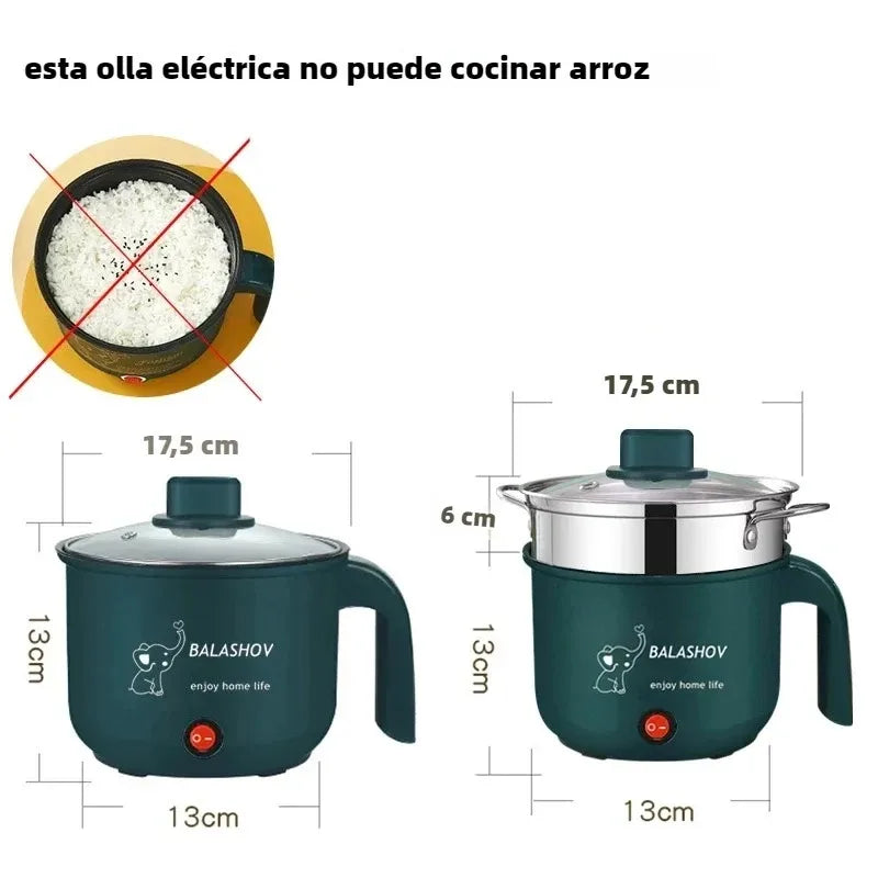 220V Mini Electric Cooker Multi-functional Cooking Pot Non-stick Frying Pan Ramen Dormitory Small Electric Hot Pot Cute Cartoon
