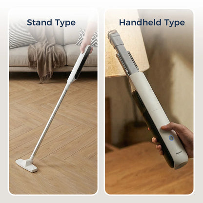 Handheld Vacuum Cleaner with LED Light, Portable Car Cordless Vacuum Cleaner with Powerful Suction and 7 Nozzles, Blowing, White