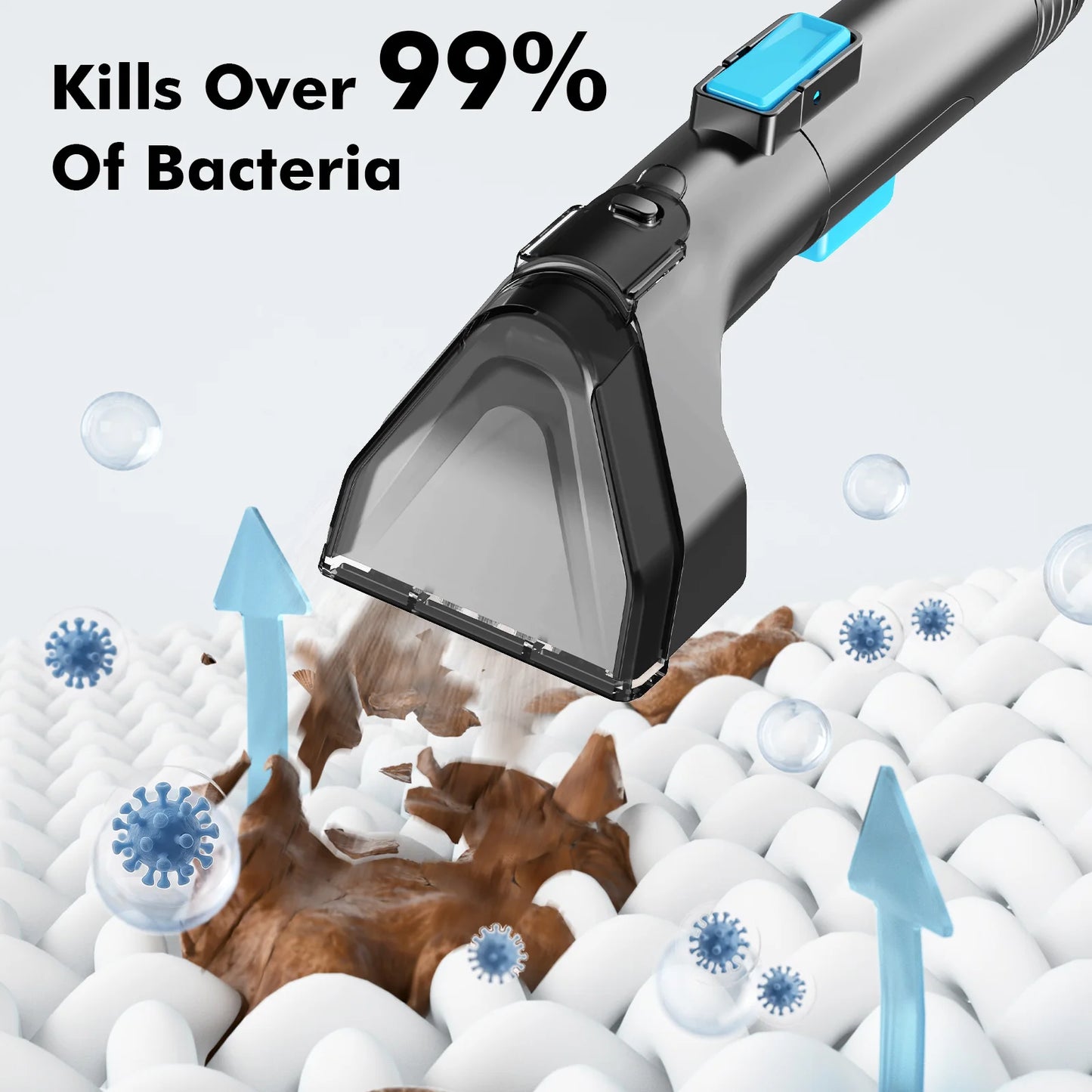 25KPA Washing Vacuum Cleaner, Portable Wired Rug Cleaner, Removable Stain Cleaner with Two Water Tanks, Wet and Dry Vacuum Cleaner