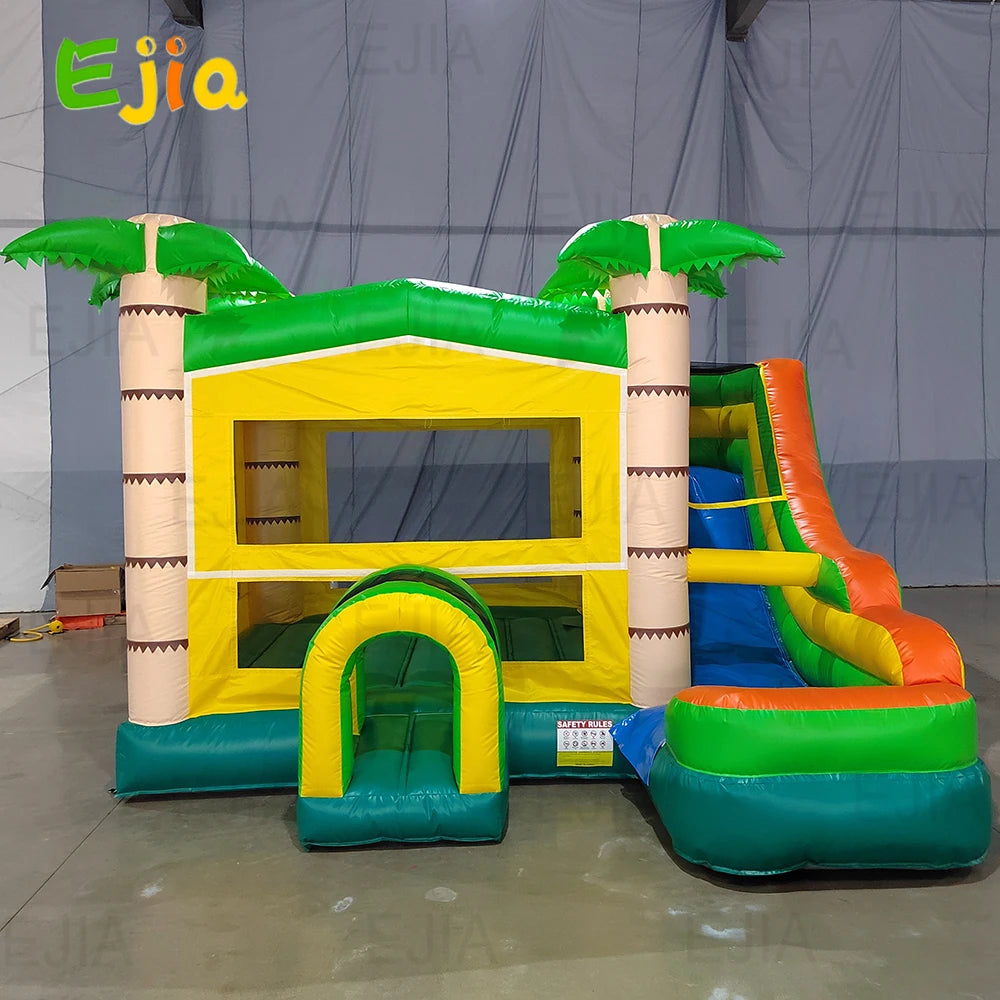 5.8m Inflatable Jungle Bounce House & Slide – Commercial Grade Pink  Combo Bouncy Castle  for Kids Ultimate Fun  Outdoor Events