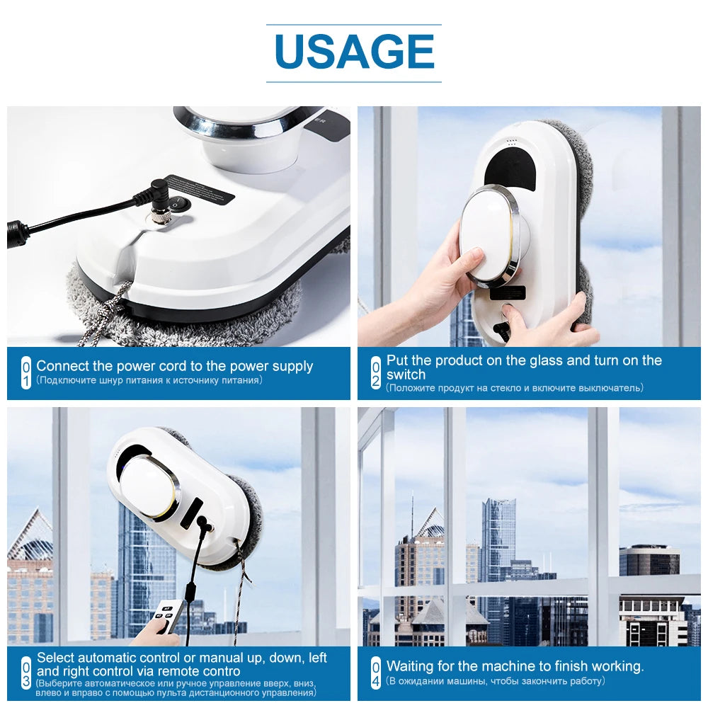 Window Robot Vacuum Cleaner Auto Working Electric Glass Limpiacristales Remote Control For Home