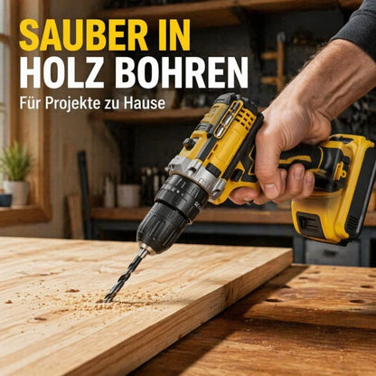 Yellow 3‑in‑1 Cordless Impact Drill Multifunctional Electric Hammer Drill Screwdriver Rechargeable Power Drill For Wood Metal Concrete Drilling