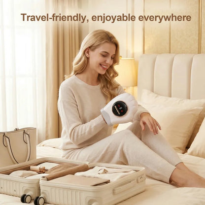 Electric Hand Massager with Heat Air Compression Finger Palm Wrist Therapy Massager Rechargeable Hand Care Device for Pain Relief Relaxation Home Office