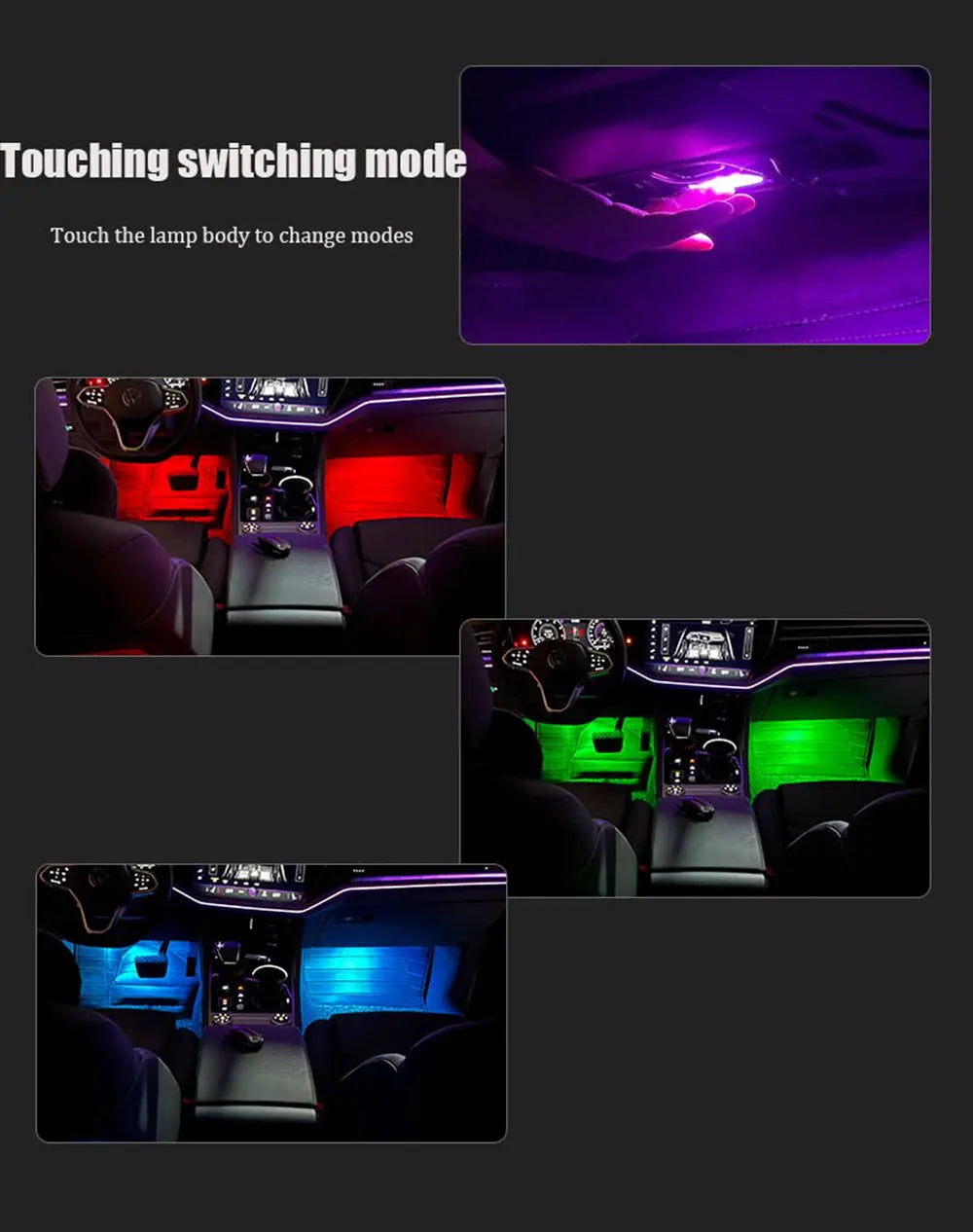 For Audi A1 8X A3 8V 8Y A4 B8 B9 A5 8T A6 C6 C7 C8 A7 A8 D3 D4 D5 Q2 Q3 8U F3 Q5 8R FY Q7 4L 4M RGB Footwell Lights HD Seat Lamp