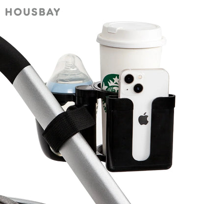 Stroller Cup Holder Phone Support Milk Bottle Drink Cup Holder Conversion 2 Cups For Universal Pram Baby Stroller Accessories