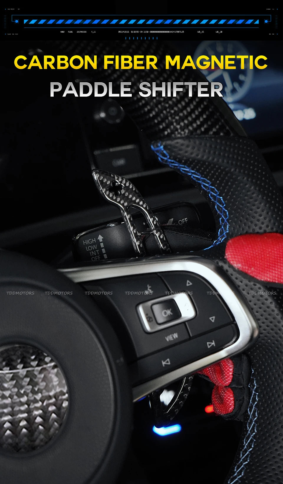 TDD Carbon Fiber Magnetic Paddle Shifters for Volkswagen GTI Golf 7 Golf R MK7/7.5 VW Scirocco Arteon Shift Paddle Extensions