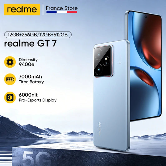 realme GT 7 5G European Version Mediatek Dimensity 9400e 6.78inches AMOLED Dispaly 7000mAh Battery 120W Charging
