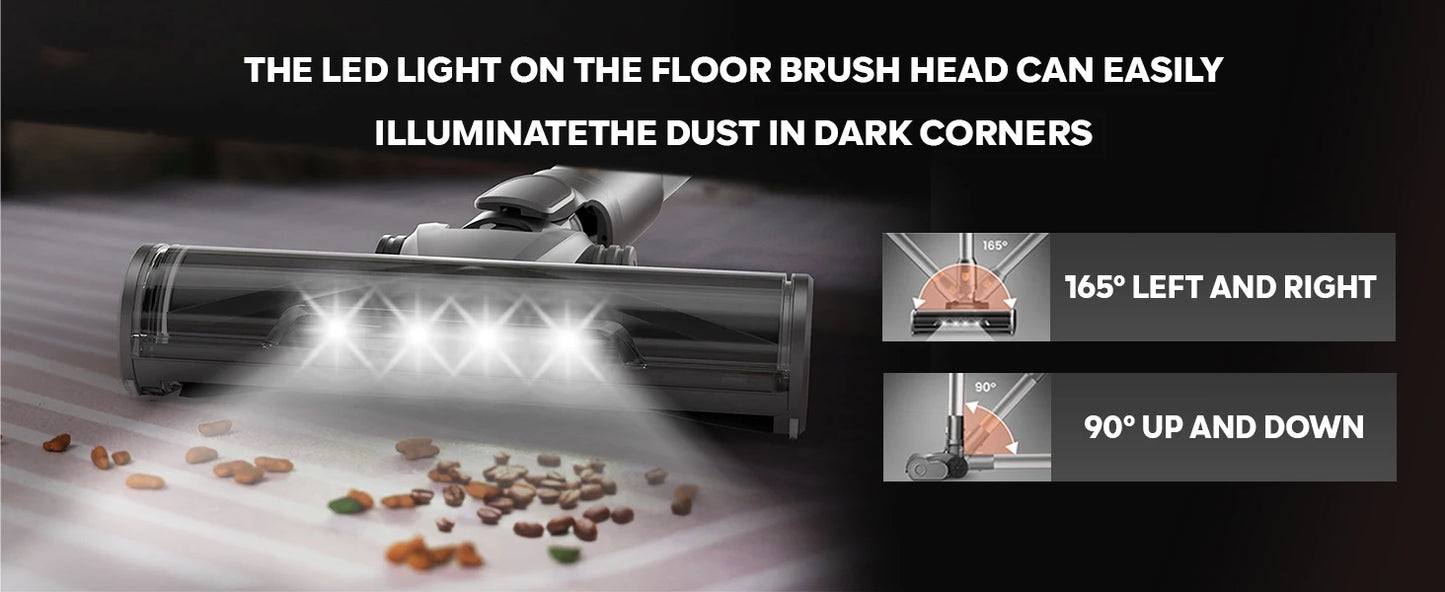 Inse S9X cordless vacuum cleaner, 70KPa, 1 L dust cup, light display battery, for animal hair, Carpet