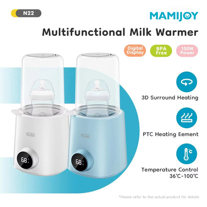 MAMIJOY Baby Bottle Warmer Multi Function 36-100° Adjustable Food Heater Milk Warmer Steriliser ACcurate Temperature Control N22