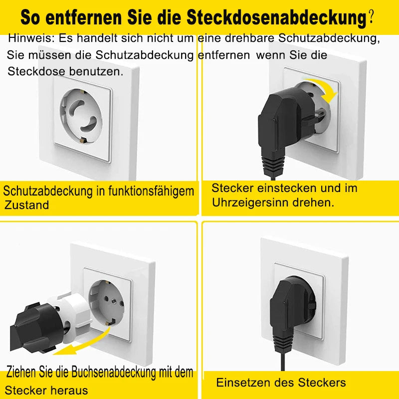 Baby Safe Outlet Cover, Abs Material Without Holes, Non Rotatable, No Need For Film, Suitable For European Schuko Socket Plugs