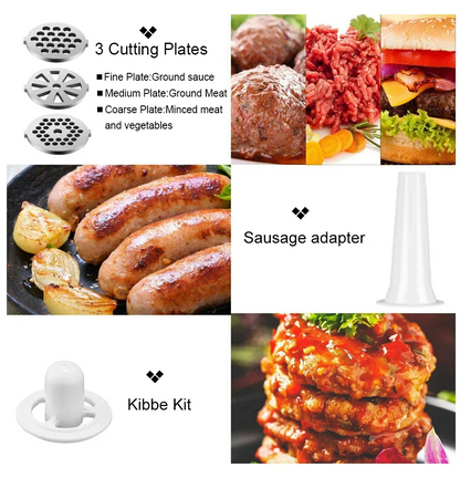 2800W Electric Meat Grinder Stainless Steel Multifunction Vegetable Sausage Processor Slicer Chopper Mincer Baby Food Processor