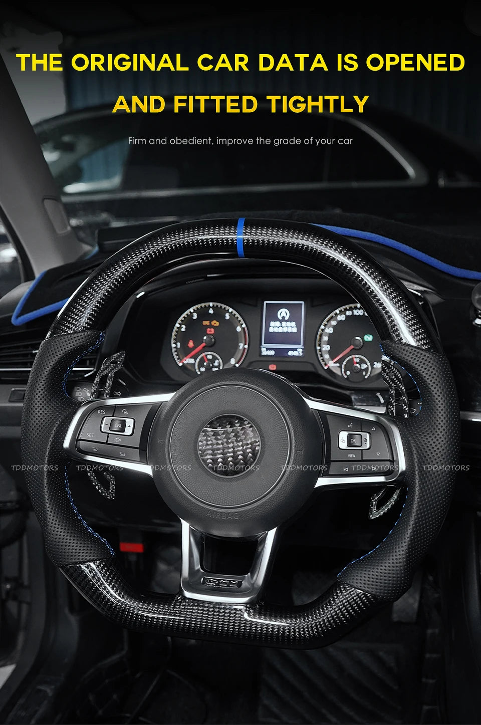 TDD Carbon Fiber Magnetic Paddle Shifters for Volkswagen GTI Golf 7 Golf R MK7/7.5 VW Scirocco Arteon Shift Paddle Extensions