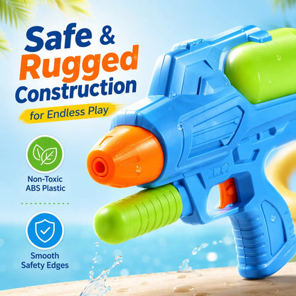 Pack of 2 - 33cm High Pressure Water Gun, Pumping Water Launcher for Children and Adults, Long Range Summer Toy for Beach and Pool, Water Battle Gift