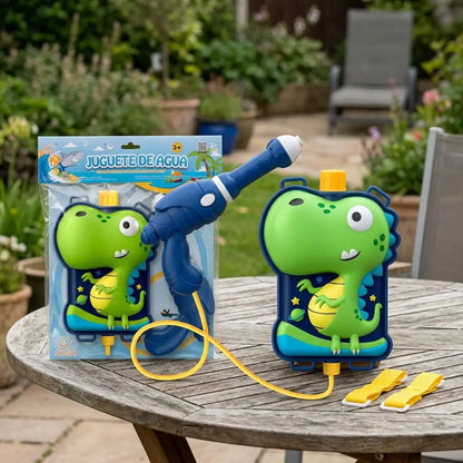 Water Gun with Dinosaur Backpack 1200ml - Outdoor Summer Toy for Children, Large Capacity and Long Range, Ideal for Pool, Beach and Garden - Shipping from Spain