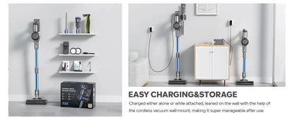 70KPa 400W cordless vacuum cleaner, 1 L dust cup, light display battery, for animal hair, Carpet