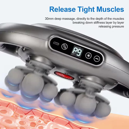 Massage Gun with 22 Massage Heads 9 Speed Modes Deep Tissue Percussion Massager High Frequency Muscle Massage Gun for Neck Shoulders Back Waist Legs Full Body Muscle Relaxation Fitness Recovery Pain Relief Quiet Portable Elec