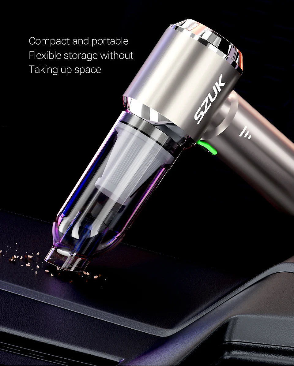 SZUK 2026 New Mini Car Vacuum Cleaner 985000Pa Wireless Vacuum Cleaner Powerful Suction Handheld Portable Vacuum Cleaner For Car