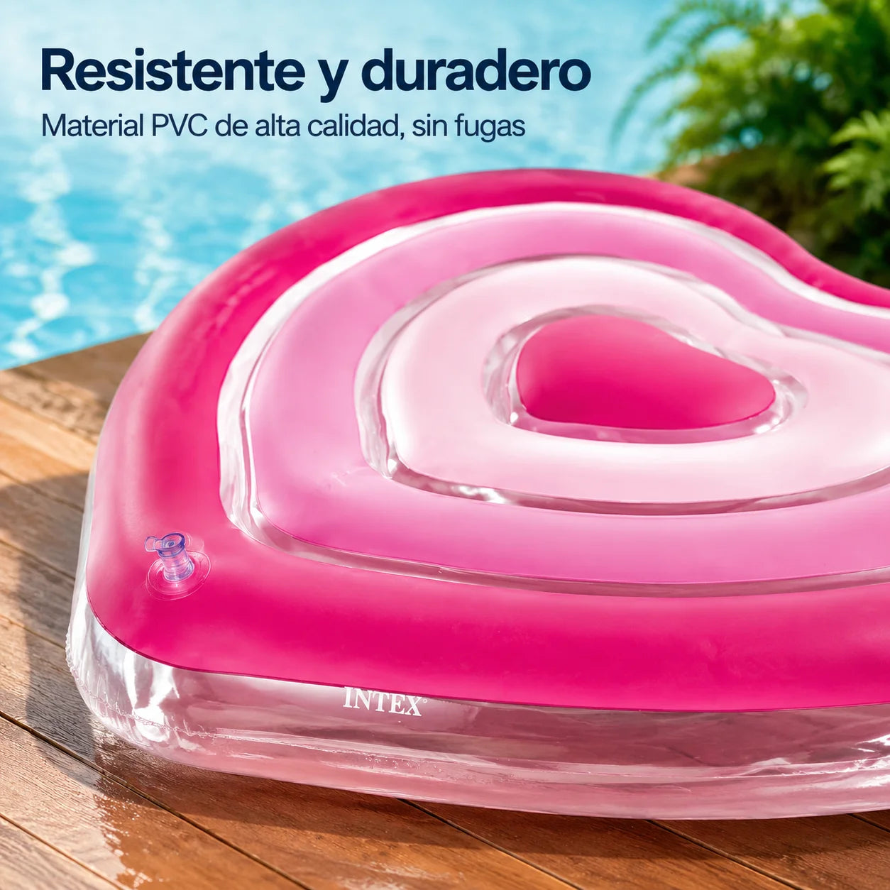 Pink Heart-Shaped Inflatable Float, 155X135Cm, Romantic Design, Resistant and Comfortable, for Pool and Beach