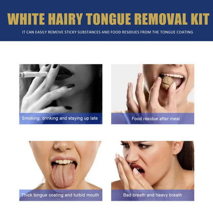 Tongue Clean Paste Set Scraping Artifact Fresh Breath Remove Oral Odor Mouth Cleaner Tongue Coating Removal Gel With Brush 50g