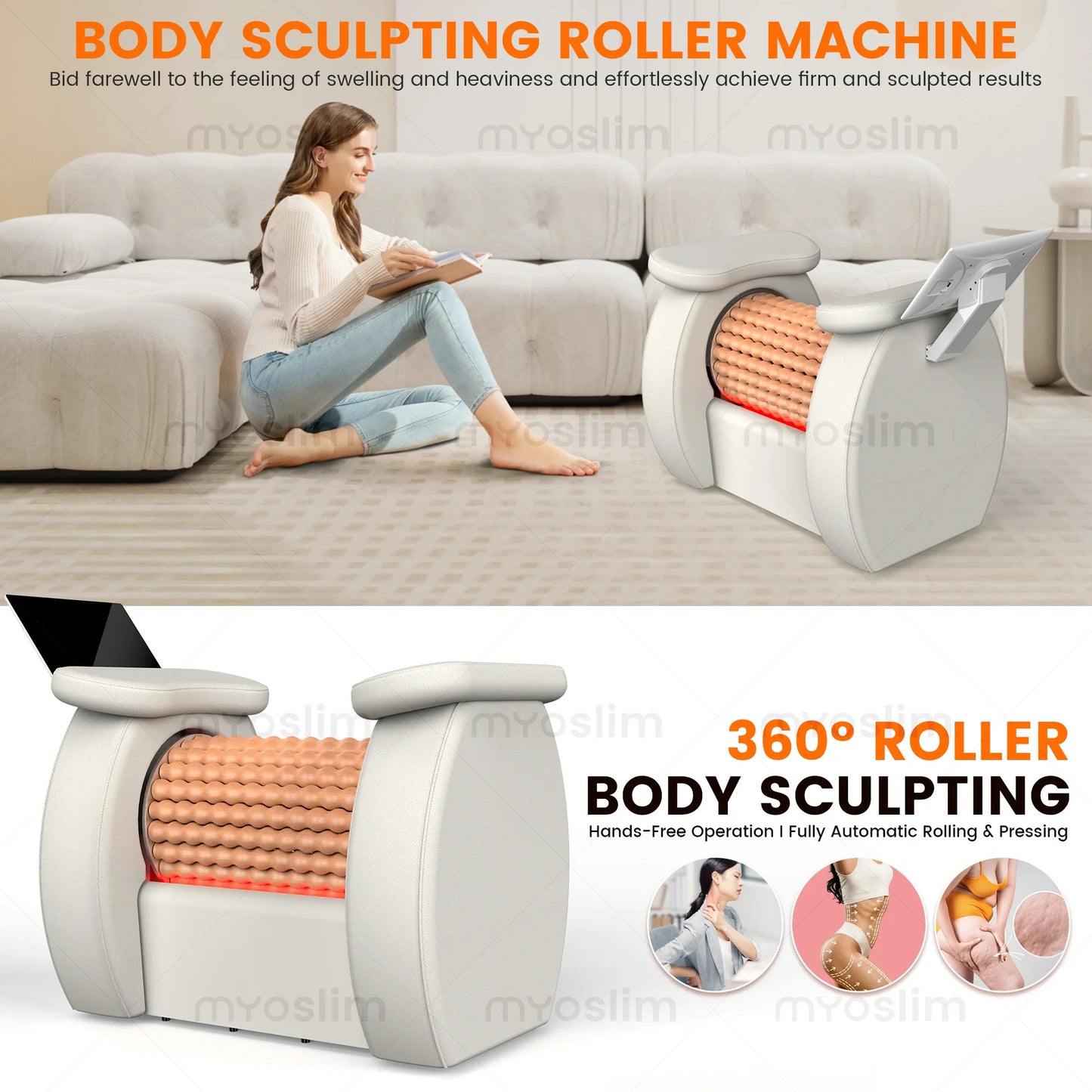 NEW Rolling Massage Chair Machine Weight Loss & Full Body Relax, 3D Roller Massager for Fat Burning Body Shaping Muscle Relief