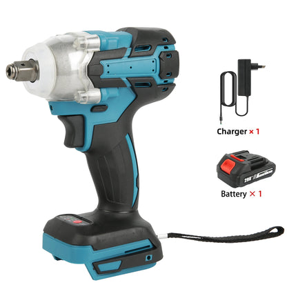 Brushless Electric Impact Wrench  260-280Nm Torque Wrench Cordless Drill Screwdriver Impact Frequency 0–3200/min Max Torque for Construction, Home Maintenance and Woodworking
