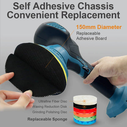Cordless Car Polisher 6 Gears Electric Auto Polishing Cleaning Metal Waxing Wood Sanding Rust Removal Tool For Makita Battery ﻿