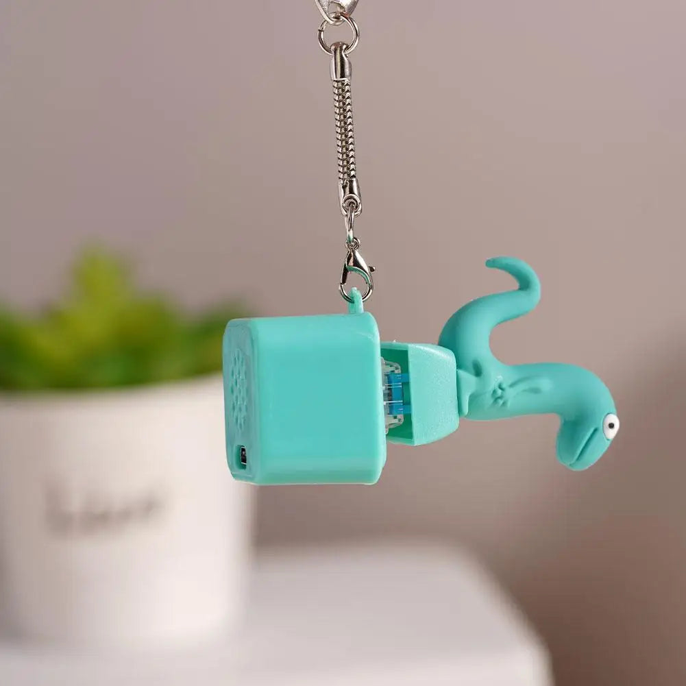 Luminous Sound Lizard Snake Rechargeable Decompression Button Emits Luminous Snake Keychain Press Decompression Sound Pendant