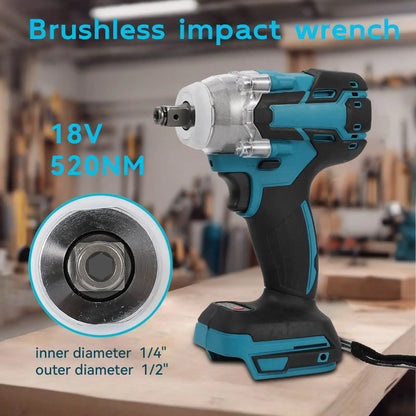 520N. m/1200N.M Cordless Electric Impact French Brushless Hand Electric Driver Electric Tool for Makita 18V Battery