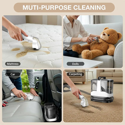 MAMNV C3 Portable Fabric Cleaner 13000Pa Suction 500W Brush Motor 1.5m Flexible Hose 1000ml Clean & 500ml Waste Tanks Lightweight & Quiet Multi-Purpose Upholstery Cleaner for Sofa/Carpet/ Mattress/Car