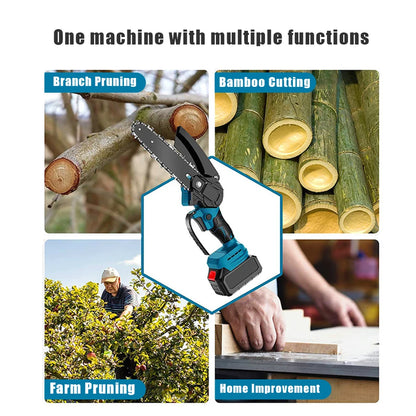 6Inch Brushless Electric Chainsaw Cordless Woodworking Cutter Saw Garden Power Tool For Makita 18V Battery Pin