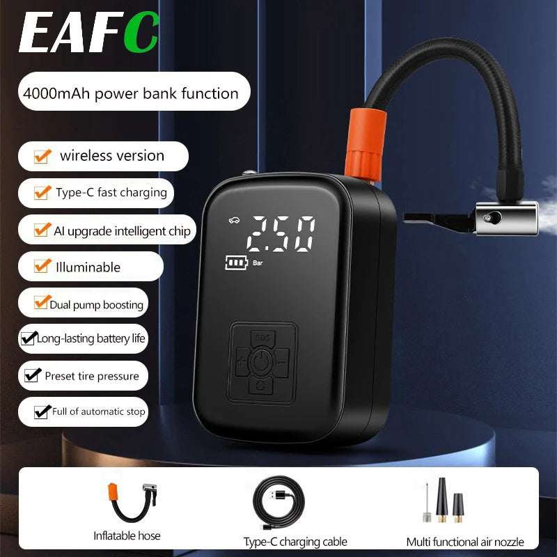 EAFC Car Tire Inflator Mini Air Compressor 12V 150PSI Portable Electric Air Pump For Motorcycle Bicycle Tire Air Filling Pump ﻿