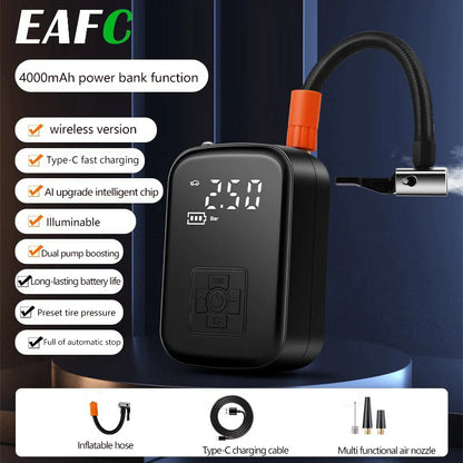 EAFC Car Tire Inflator Mini Air Compressor 12V 150PSI Portable Electric Air Pump For Motorcycle Bicycle Tire Air Filling Pump ﻿