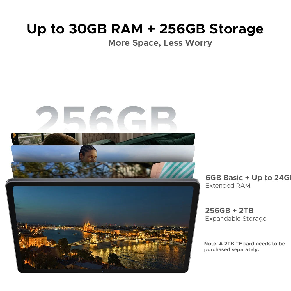 Global Version DOOGEE U11 Pro Android 16 Tablet 30GB(6+24) 256GB 11" HD 90Hz Display 8580mAh Battery Unisoc T7200 Widevine L1