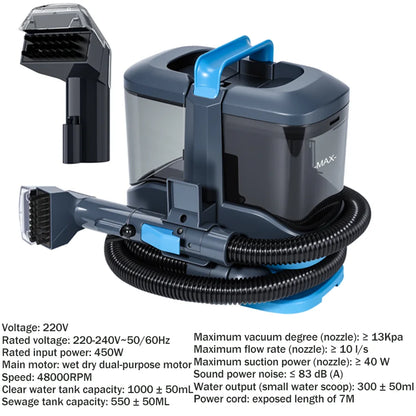 Spot Cleaner Handheld Carpet Cleaner for Sofa Curtain Pet Hair Spray Suction Integrated Machine Clean Machine