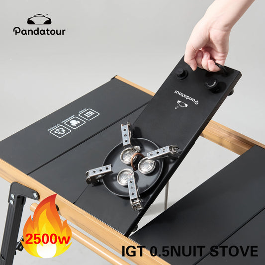 Pandatour Camping IGT Gas Stove 0.5UNT Strong FireBurner One lick Ignite Outdoor Adjustable Equipped  IGT Table Accessories