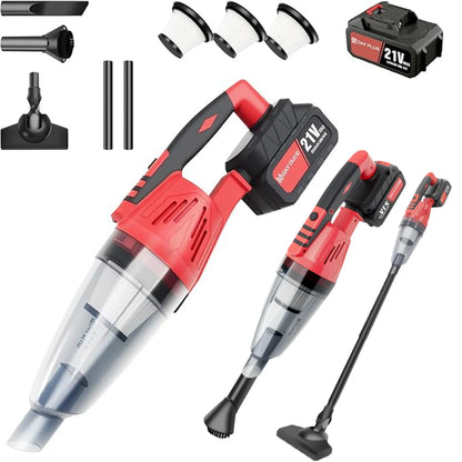 Cordless Vacuum Cleaner 2-in-1 Stick with LED Light, Lightweight Car & Home Use, for Hardwood Floors and Pet Hair Removal, Powerful Suction, Handheld Car Vacuum