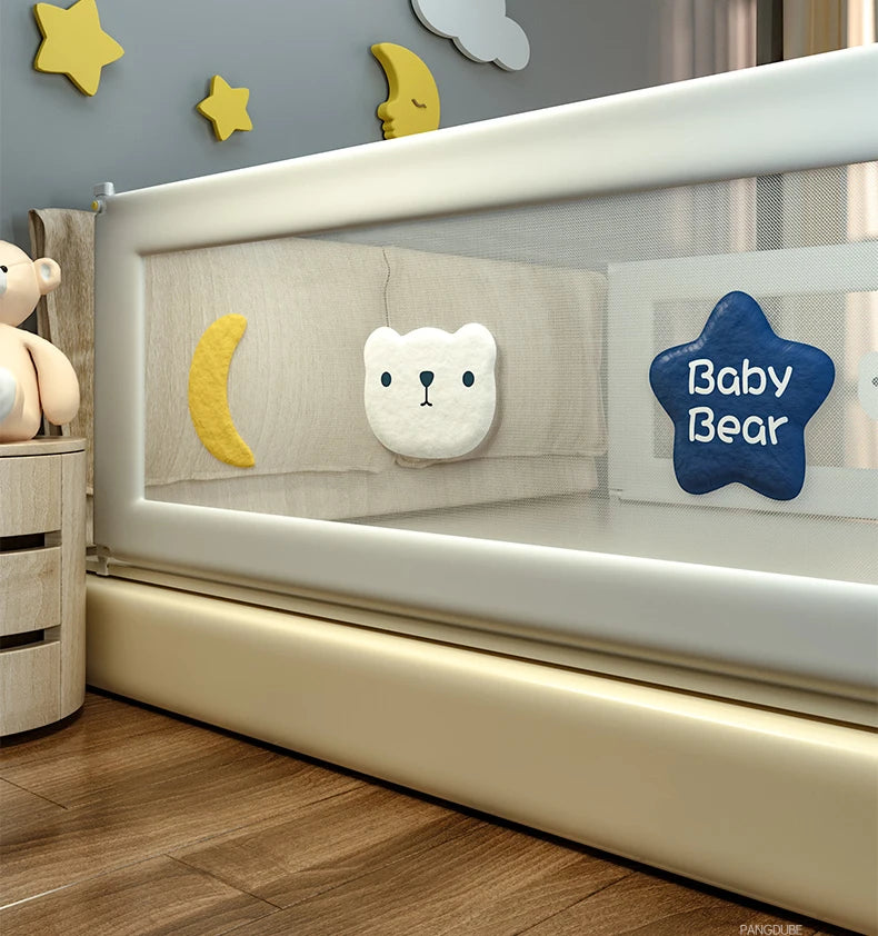 PANGDUBE 1 piece Baby Safety Railing for Children Bed Rail Guard Protective Barrier for Kid Bed Need to Screw Installation
