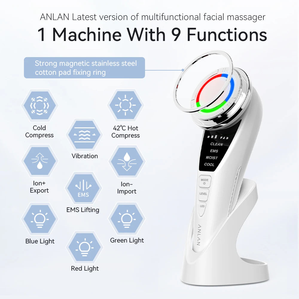 ANLAN Facial Massager Pro Microcurrent Face Lifting Skin Rejuvenation with Cold Deep Cleaning Anti-aging Skincare Beauty Device