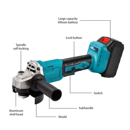 1000W 125MM Brushless Electric Angle Grinder 3 Speeds Grinder Cutting Machine Woodworking Power Tool For Makita 18V Battery