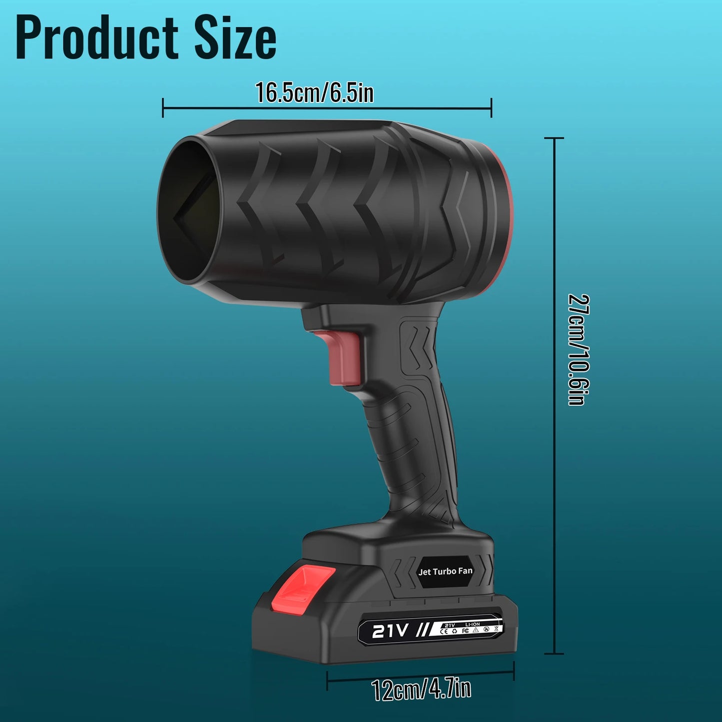 Electric Turbo Fan Blowers Dust Removal Air Blower Cordless Turbo Blower Jet Handheld Power Tools for 21V Makita Lithium Battery