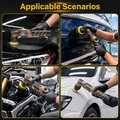 Cordless Mini Car Polisher 12V Detailing Wireless Car Polishing Machine 1/1.5/2 Inch Pades Kit For Auto waxis, Adjustable Speed With 11 Speed Settings and a range of 2500 - 6000 RPM for car and furniture polishing and scratch