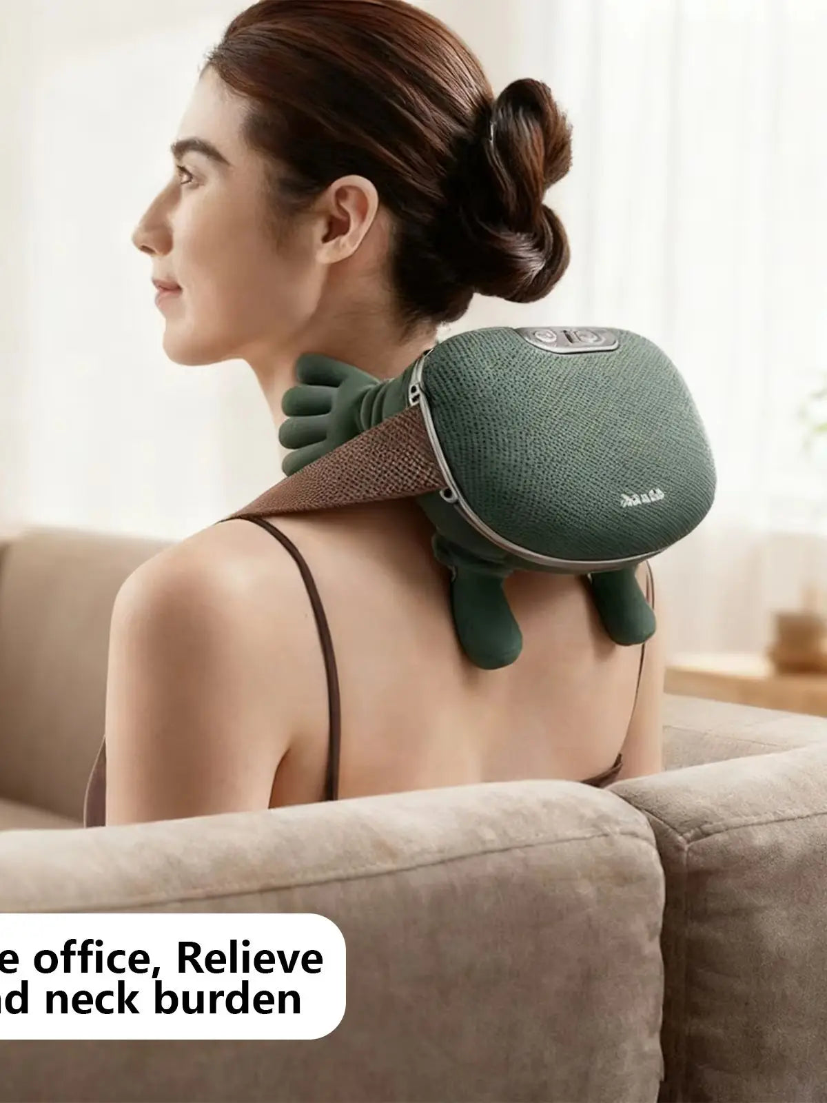 Neck Massager for Shoulder and Back, Electric Shiatsu Massage with Soothing Heat, Pain Relief Muscle Relax, 3 Intensity Speeds & 2 Temperature Levels, Lightweight Rechargeable Massage Cushion, Ideal for Christmas Birthday Gif
